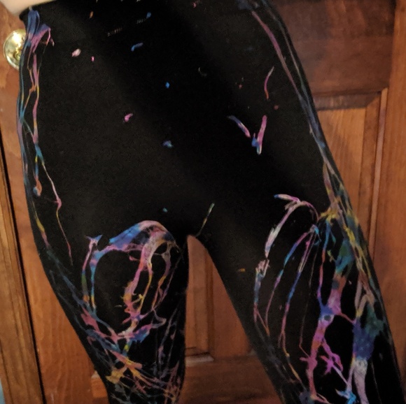 Live Electric Paint Splatter leggings - Picture 2 of 5
